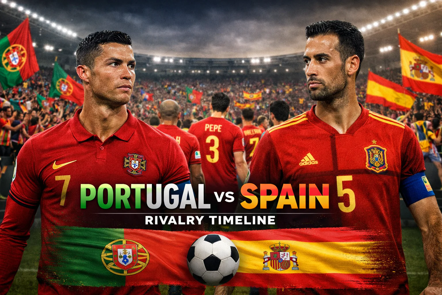 Portugal National Football Team vs Spain National Football Team Timeline